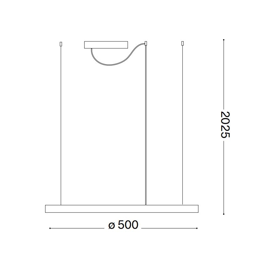 Ideal Lux - LED Димируем пендел ORACLE SLIM LED/28W/230V 4000K Ø 50 см CRI 90 черен
