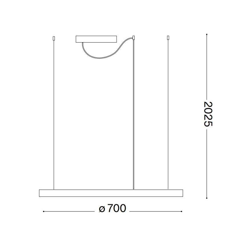 Ideal Lux - LED Димируем пендел ORACLE SLIM LED/40W/230V 4000K Ø 70 см CRI 90 бял