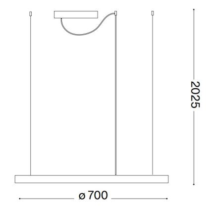 Ideal Lux - LED Димируем пендел ORACLE SLIM LED/40W/230V 4000K Ø 70 см CRI 90 черен