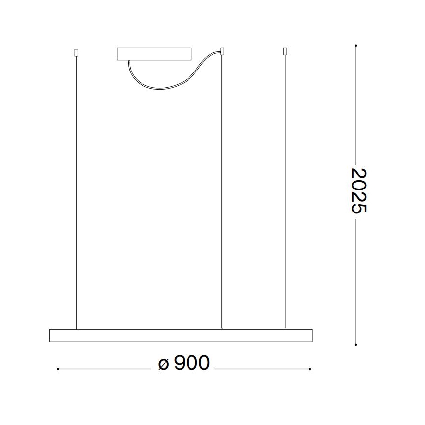 Ideal Lux - LED Димируем пендел ORACLE SLIM LED/42W/230V 4000K Ø 90 см CRI 90 бял