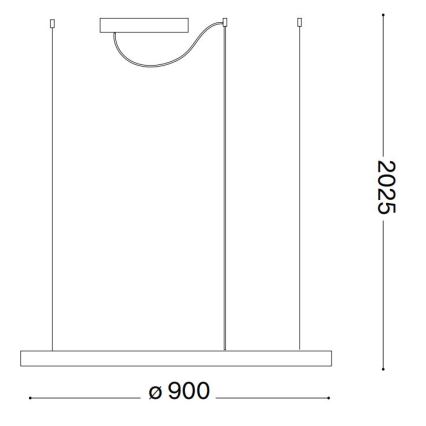 Ideal Lux - LED Димируем пендел ORACLE SLIM LED/42W/230V 4000K Ø 90 см CRI 90 черен