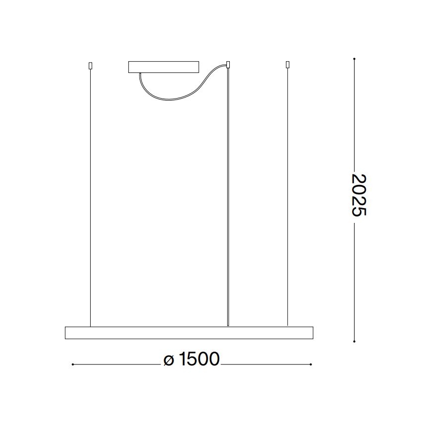 Ideal Lux - LED Димируем пендел ORACLE SLIM LED/83W/230V 4000K Ø 150 см CRI 90 бял