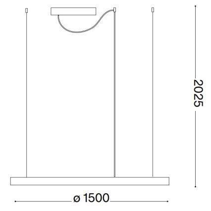 Ideal Lux - LED Димируем пендел ORACLE SLIM LED/83W/230V 4000K Ø 150 см CRI 90 черен