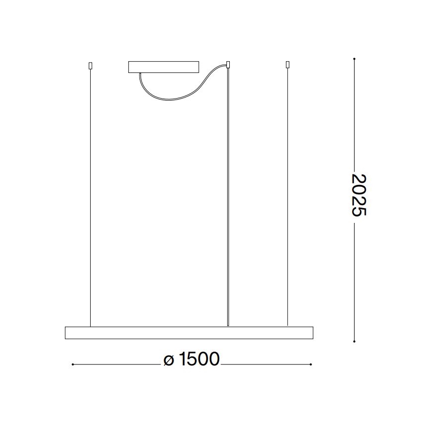 Ideal Lux - LED Димируем пендел ORACLE SLIM LED/83W/230V 4000K Ø 150 см CRI 90 черен