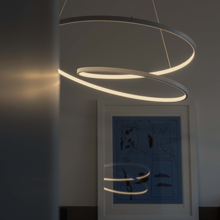 Ideal Lux - LED димируем полилей на кабел OZ LED/48W/230V Ø 60 см CRI 90 бял