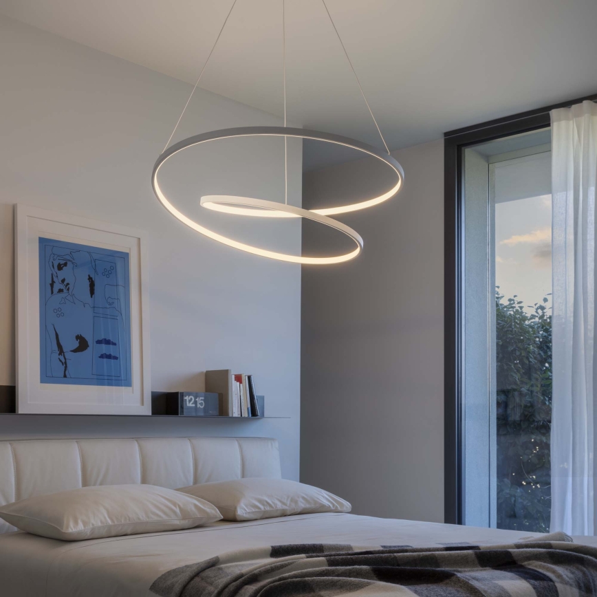 Ideal Lux - LED димируем полилей на кабел OZ LED/55W/230V Ø 80 см CRI 90 бял