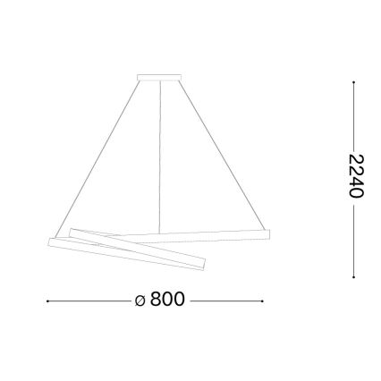 Ideal Lux - LED димируем полилей на кабел OZ LED/55W/230V Ø 80 см CRI 90 бял