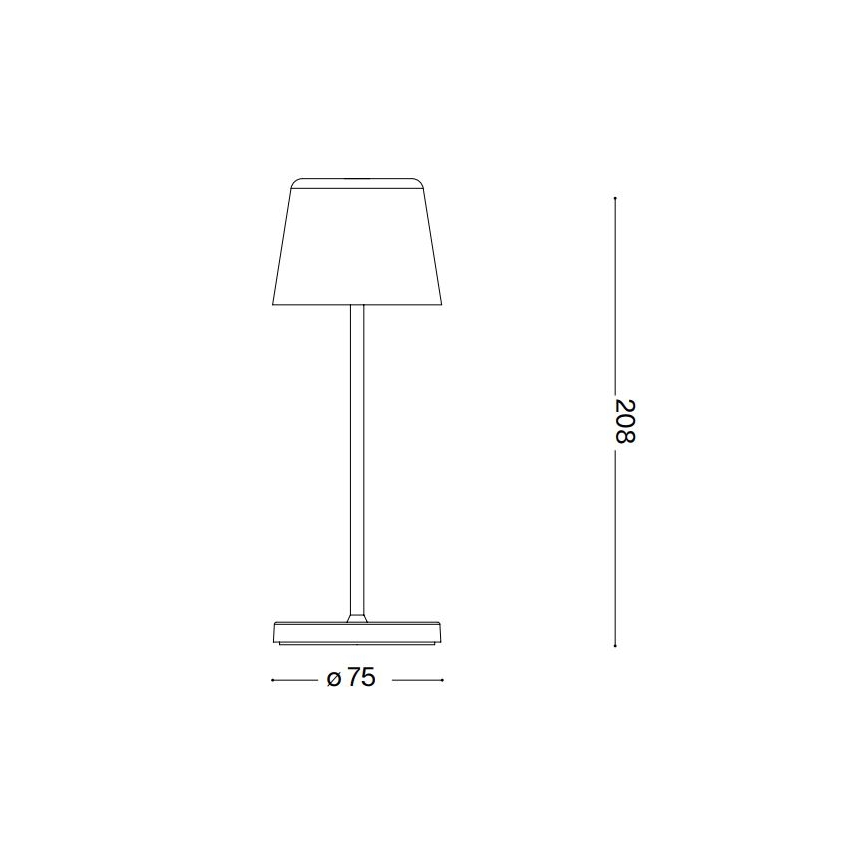 Ideal Lux - LED Димируема сензорна екстериорна настолна лампа CUTE LED/2,5W/3,7V USB 2200-2700K IP65 черен