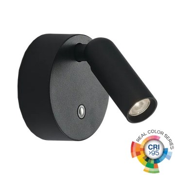 Ideal Lux - LED димируемо презареждаемо сензорно настенно спот осветително тяло BEAN LED/3W/5V 2200 mAh CRI 95 черно