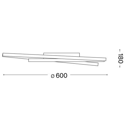 Ideal Lux - LED димируемо таванно осветително тяло OZ LED/48W/230V, Ø 60 см, CRI 90, бяло