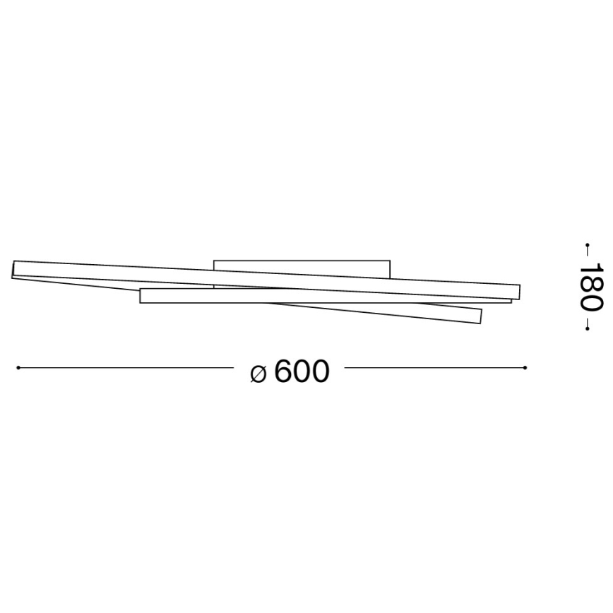 Ideal Lux - LED димируемо таванно осветително тяло OZ LED/48W/230V, Ø 60 см, CRI 90, бяло