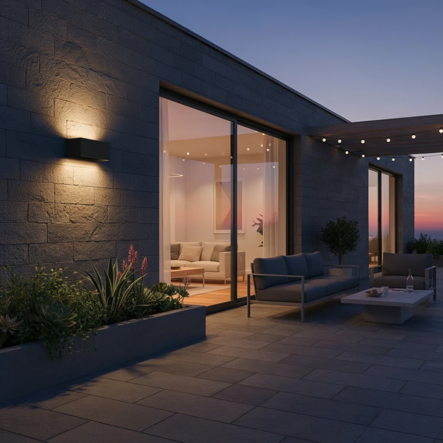 Ideal Lux - LED Екстериорен аплик ATOM LED/25W/230V CRI 90 IP54 черен