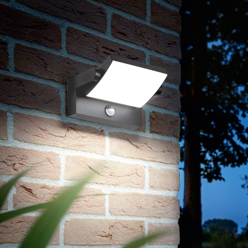 Ideal Lux - LED Екстериорен аплик със сензор SWIPE LED/21W/230V CRI 90 IP54 антрацит