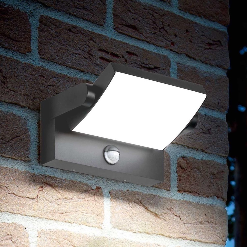 Ideal Lux - LED Екстериорен аплик със сензор SWIPE LED/21W/230V CRI 90 IP54 антрацит