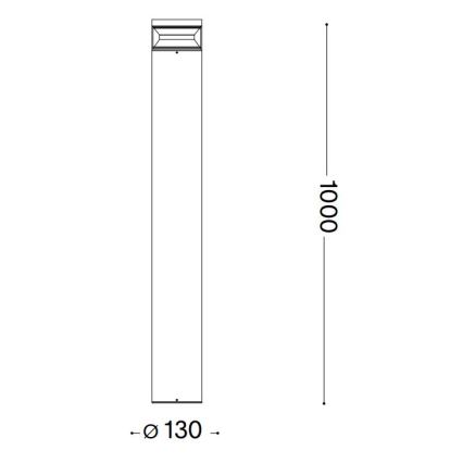 Ideal Lux - LED Екстериорна лампа BOEING LED/14W/230V 100 см CRI 90 IP65 антрацит