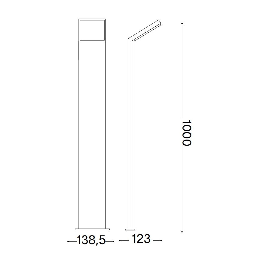 Ideal Lux - LED Екстериорна лампа STYLE LED/8,5W/230V 4000K 100 см CRI 90 IP54 антрацит
