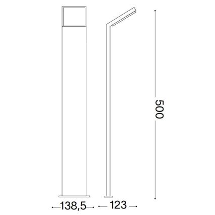 Ideal Lux - LED Екстериорна лампа STYLE LED/8,5W/230V 4000K 50 см CRI 90 IP54 черен