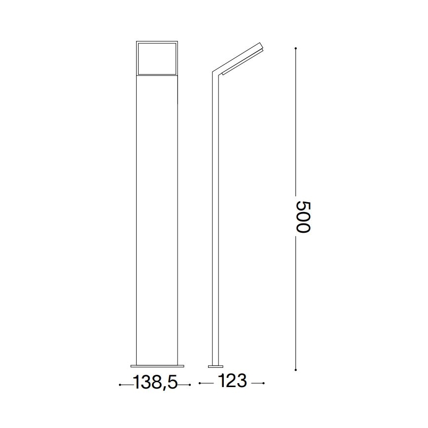 Ideal Lux - LED Екстериорна лампа STYLE LED/8,5W/230V 4000K 50 см CRI 90 IP54 черен