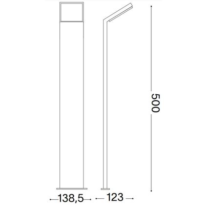 Ideal Lux - LED Екстериорна лампа STYLE LED/8,5W/230V 3000K 50 см CRI 90 IP54 антрацит