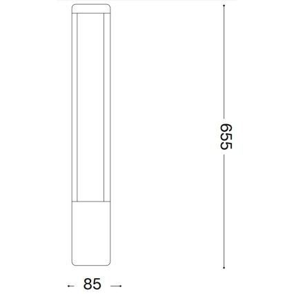 Ideal Lux - LED Екстериорна лампа TIFONE LED/8,5W/230V 65,5 cm IP65 антрацит