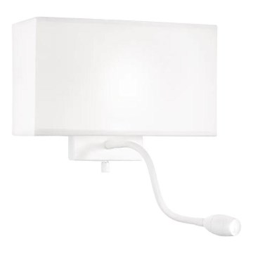 Ideal Lux - LED Гъвкав аплик HOTEL 1xE27/60W/230V + LED/1,5W бял