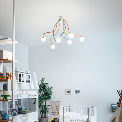 Ideal Lux - LED Гъвкав полилей за повърхностен монтаж OCTOPUS 6xG9/3W/230V цветен