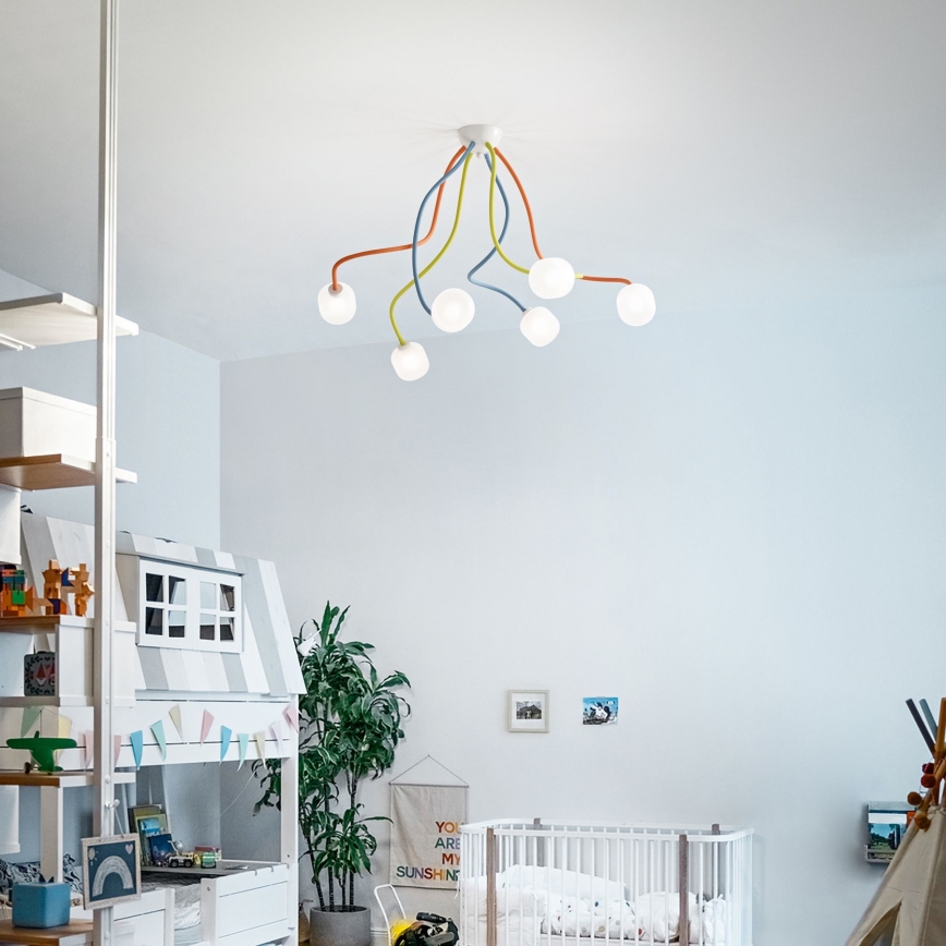 Ideal Lux - LED Гъвкав полилей за повърхностен монтаж OCTOPUS 6xG9/3W/230V цветен