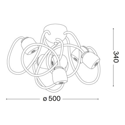 Ideal Lux - LED Гъвкав полилей за повърхностен монтаж OCTOPUS 6xG9/3W/230V цветен