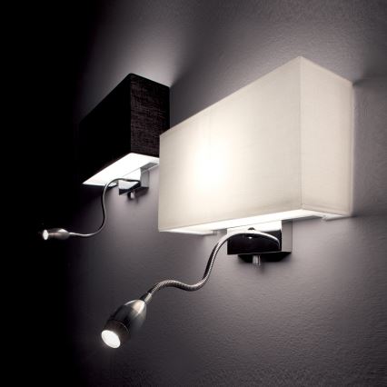 Ideal Lux - LED гъвкав стенен аплик HOTEL 1xE27/60W + LED/1,5W/230V