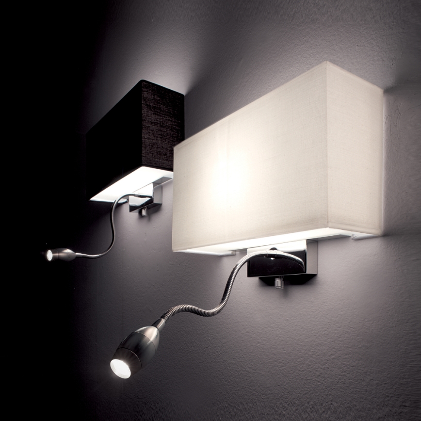 Ideal Lux - LED гъвкав стенен аплик HOTEL 1xE27/60W + LED/1,5W/230V