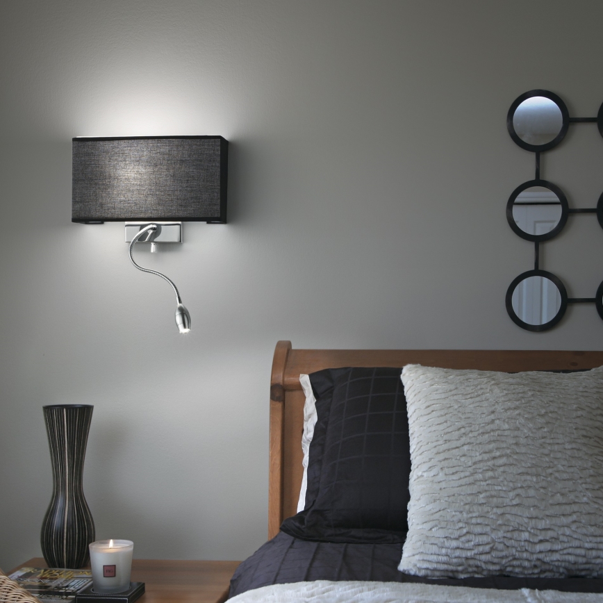 Ideal Lux - LED гъвкав стенен аплик HOTEL 1xE27/60W + LED/1,5W/230V