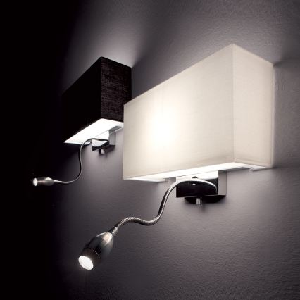 Ideal Lux - LED гъвкав стенен аплик HOTEL 1xE27/60W + LED/1,5W/230V