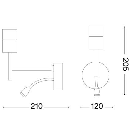 Ideal Lux - LED Гъвкав лампа с монтаж SET UP 1xE27/42W + LED/3W/230V CRI 90 USB лъскав хром