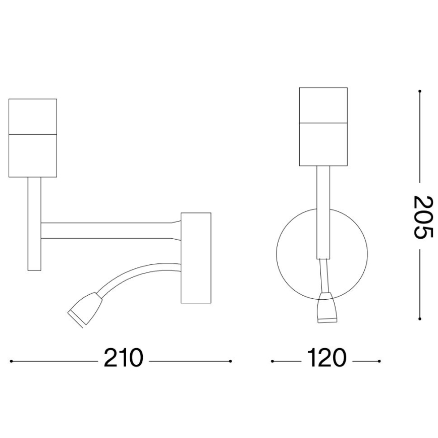 Ideal Lux - LED Гъвкав лампа с монтаж SET UP 1xE27/42W + LED/3W/230V CRI 90 USB лъскав хром