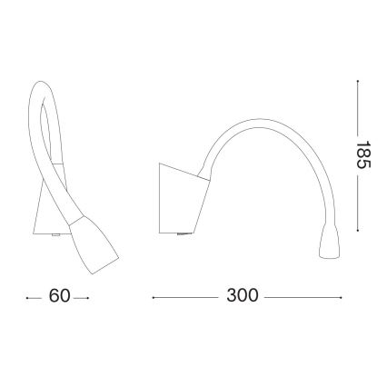 Ideal Lux - LED Гъвкава малка лампа GOOSE LED/3W/230V CRI 90 бял
