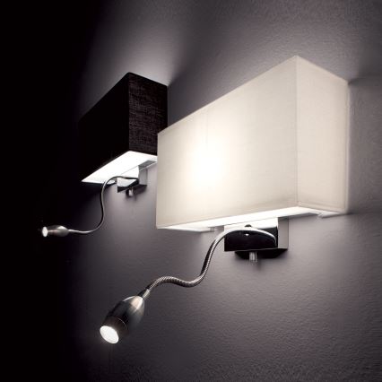 Ideal Lux - LED гъвкав стенен аплик HOTEL 1xE27/60W/230V + LED/1,5W/230V