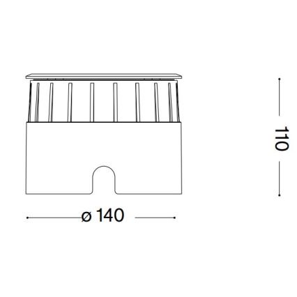 Ideal Lux - LED Лампа за алея FLOOR LED/12W/230V Ø 14 см CRI 90 IP67 лъскав хром