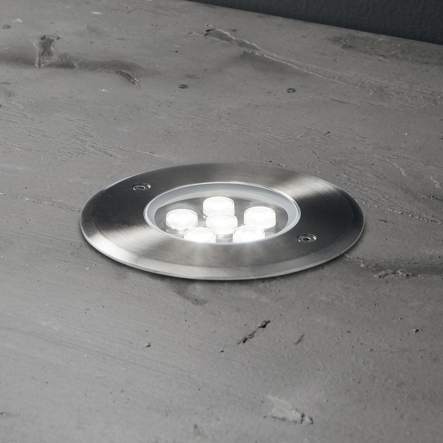 Ideal Lux - LED Лампа за алея FLOOR LED/6W/230V Ø 12 см CRI 90 IP67 лъскав хром