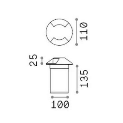 Ideal Lux - LED Лампа за алея ROCKET LED/3W/230V CRI 90 IP65 матов хром