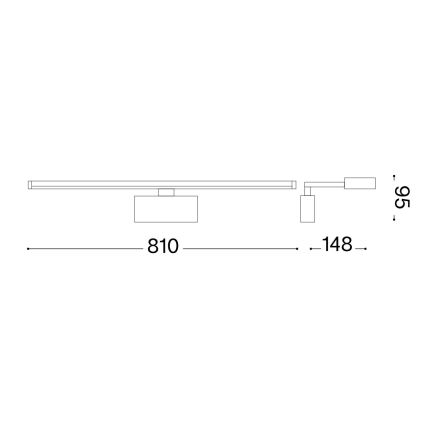 Ideal Lux - LED Лампа за картина ALMA LED/18W/230V 81 см CRI 90 златист