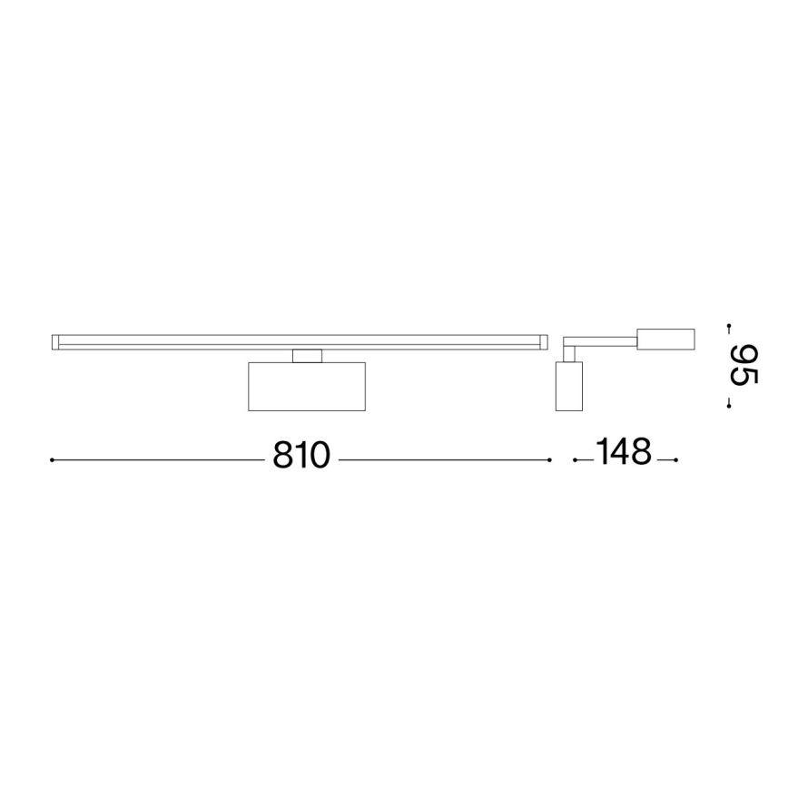 Ideal Lux - LED Лампа за картина ALMA LED/18W/230V 81 см CRI 90 златист