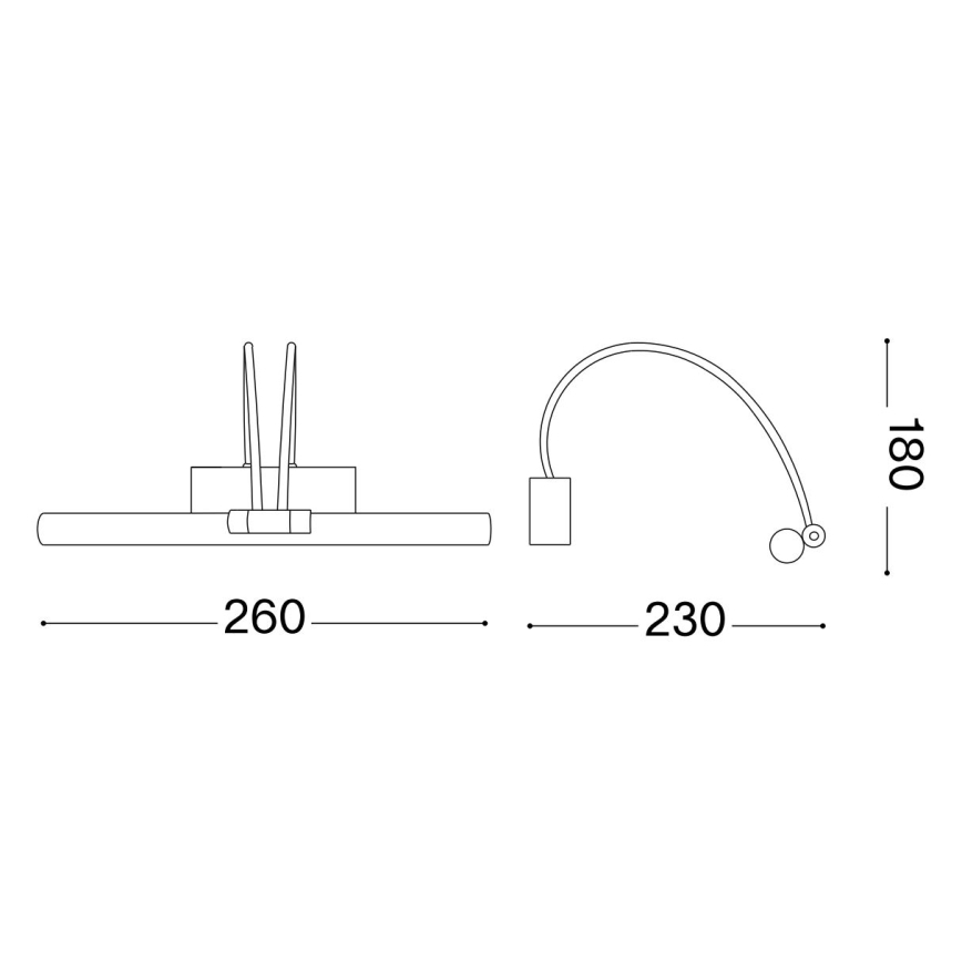 Ideal Lux - LED Лампа за картина BOW LED/3,5W/230V 26 см CRI 90 златист