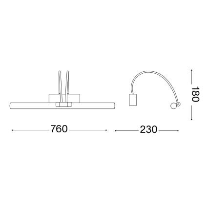 Ideal Lux - LED Лампа за картина BOW LED/8W/230V 76 см CRI 90 златист