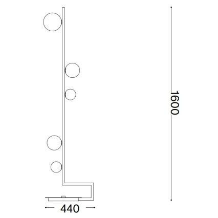 Ideal Lux - LED Лампион BIRDS 5xG9/3W/230V черен/златист