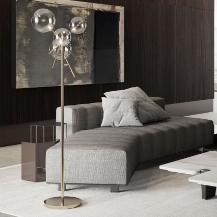 Ideal Lux - LED Лампион EQUINOXE 4xG4/2W/230V месинг/прозрачен