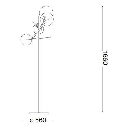 Ideal Lux - LED Лампион EQUINOXE 4xG4/2W/230V месинг/прозрачен