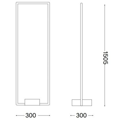 Ideal Lux - LED Лампион FRAME LED/30W/230V черен