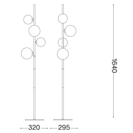 Ideal Lux - LED Лампион PERLAGE 4xG9/3W/230V златист/опушен
