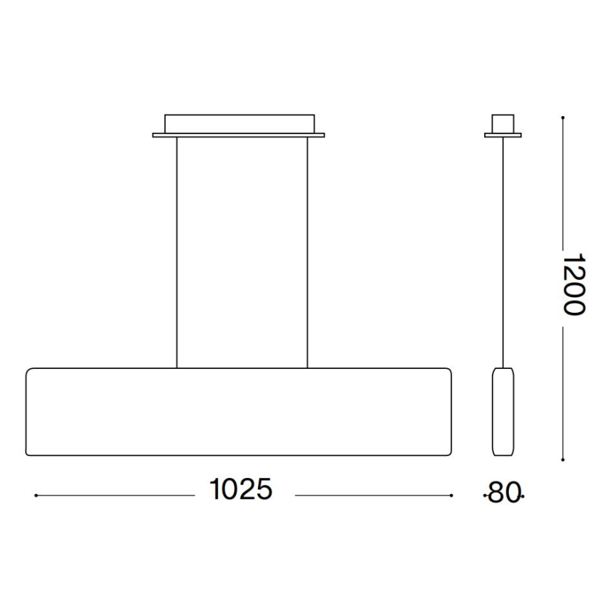 Ideal Lux - LED люстра на кабел DESK LED/32W/230V 102,5 cm CRI 90 черна
