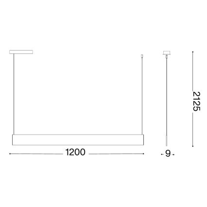 Ideal Lux - LED люстра на кабел STEEL LED/24W/230V 3000K CRI 90 120 см бяла